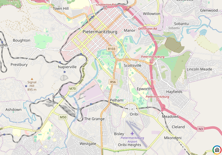 Map location of Pelham